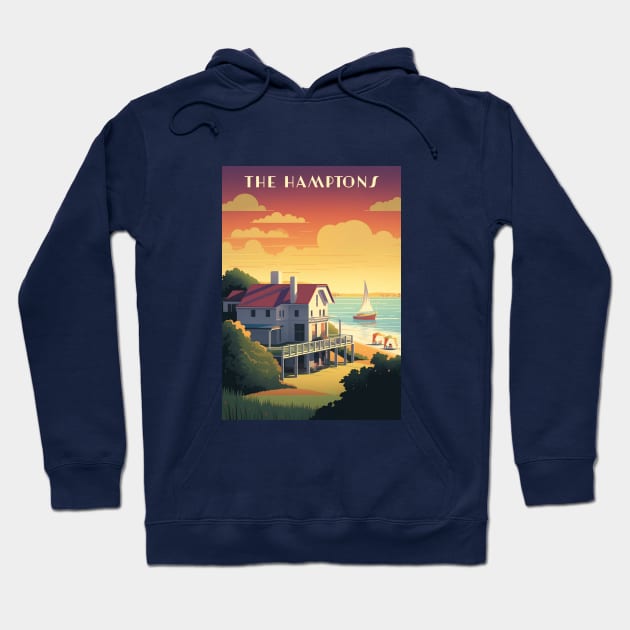 The Hamptons Hoodie by Retro Travel Design